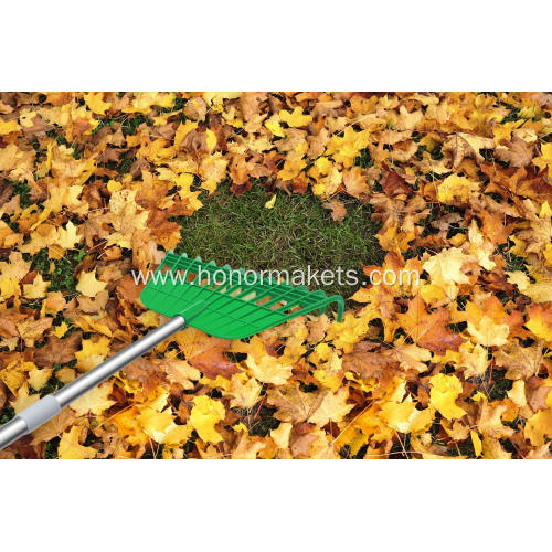 Adjustable Folding Leaves Rake for Quick Clean Up of Lawn and Yard